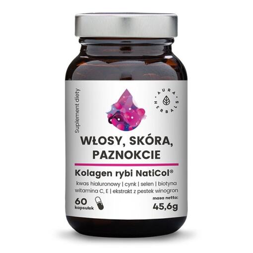 Aura Herbals - AURA HERBALS NatiCol Rybí kolagén, vlasy, pleť, nechty (60 kapsúl)