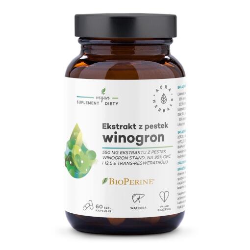 Aura Herbals - AURA HERBALS OPC 95% - extrakt z hroznových jadierok (50 kapsúl)