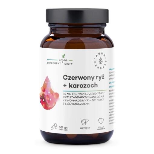Aura Herbals - AURA HERBALS Červená ryža + Artičok (60 kapsúl)