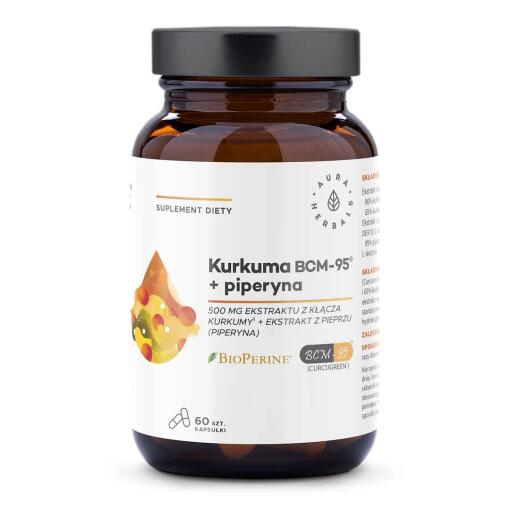 Aura Herbals - AURA HERBALS Kurkuma 500 mg BCM-95® + piperín (60 kapsúl)