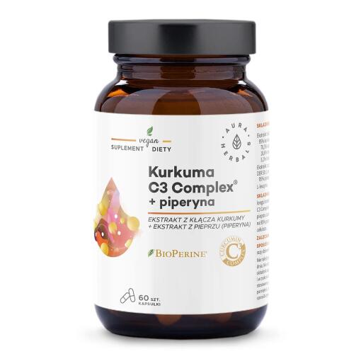 Aura Herbals - AURA HERBALS Kurkuma 500 mg C3 Complex® + piperín (60 kapsúl)