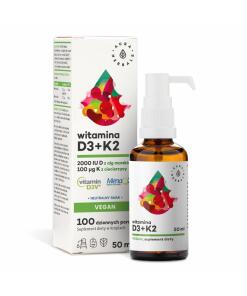 Aura Herbals - AURA HERBALS Vitamín D3 2000 IU + K2 Vegan (50 ml)