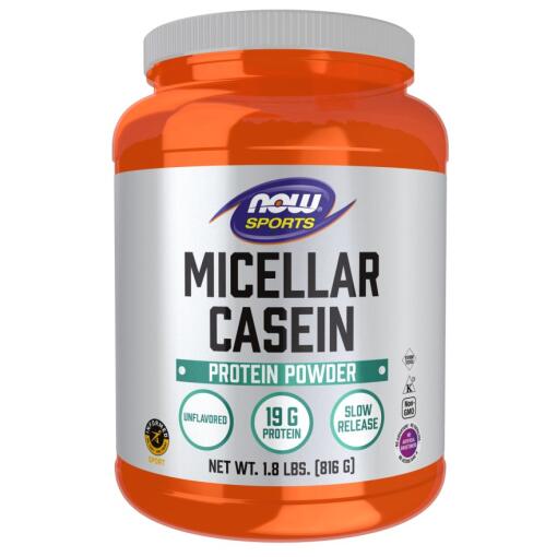 NOW Foods - Micelárny kazeín, prášok bez príchute (816 g/ 1.8 lbs.)