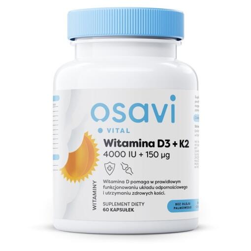 Osavi - OSAVI Vitamín D3 + K2, 4000 IU + 150 mcg (60 kapsúl)