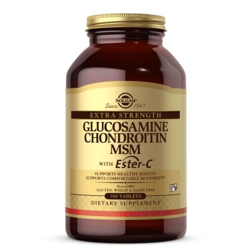 Solgar - SOLGAR Extra silný glukozamín chondroitín MSM s Ester-C (180 tabliet)