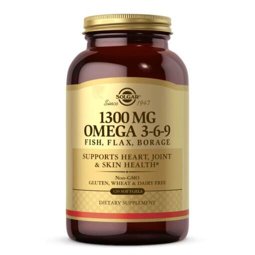 Solgar - SOLGAR Omega 3-6-9 z rybích olejov, ľanových semien a pupalky (120 kapsúl)