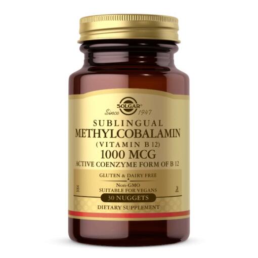 Solgar - SOLGAR Sublingválny Metylkobalamín (Vitamín B12), 1000 mcg (30 tabliet)