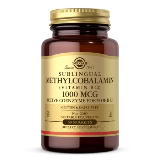 Solgar - SOLGAR Sublingválny Metylkobalamín (Vitamín B12), 1000 mcg (60 tabliet)