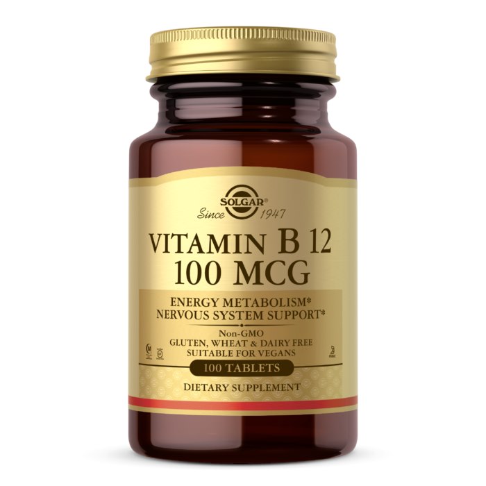 Solgar - Vitamín B12, 100 mcg (100 tabliet)