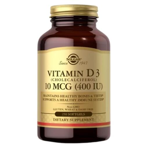 Solgar - SOLGAR Vitamín D3 (Cholekalciferol) 10 mcg (400 IU) (250 kapsúl)