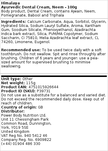 Ajurvédska zubná pasta s Neemom - 100g – Obrázok 2