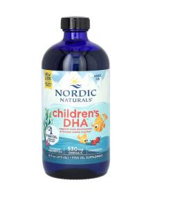 Detské DHA, 530 mg Omega-3 Jahodová príchuť - 473 ml