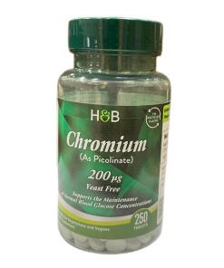 Chromium pikolinát, 200 mcg (EAN 5059604063930) - 250 tabletiek