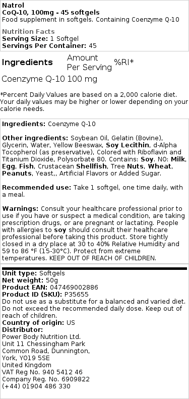 CoQ-10, 100 mg - 60 mäkkých kapsúl – Obrázok 2