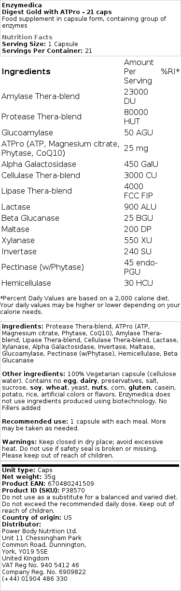 Digest Gold s ATPro - 21 kapsúl – Obrázok 2
