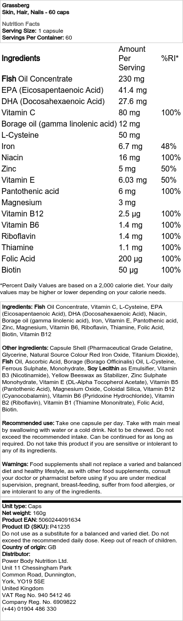 Koža, vlasy a nechty - 60 kapsúl – Obrázok 2