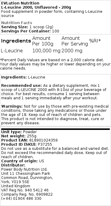 L-Leucín 2000, neochutený - 200g – Obrázok 2