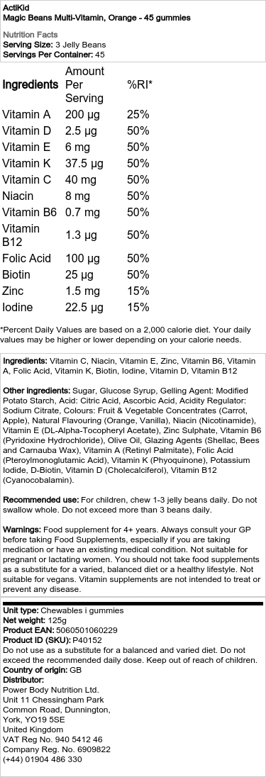 Magické fazuľky Multi-Vitamín, jablko - 90 želatínových cukríkov – Obrázok 2