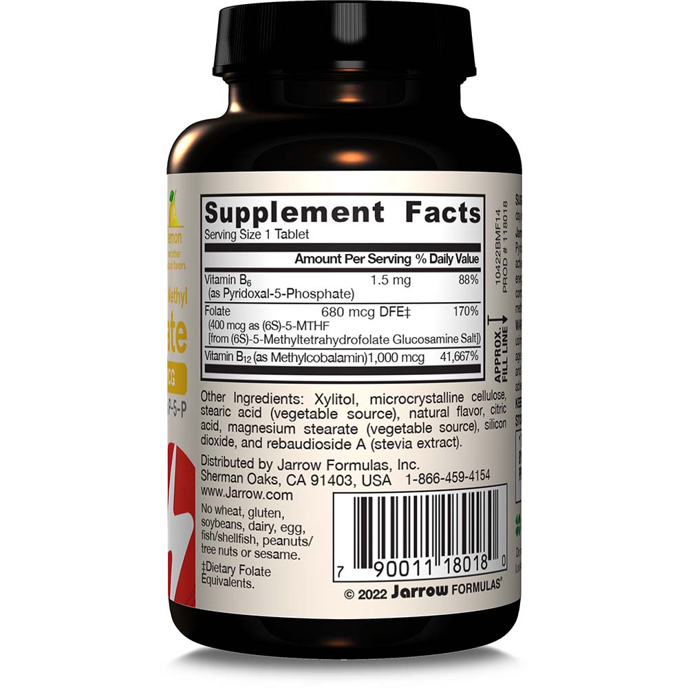 Metyl B-12 & Metylfolát, 400 mcg, citrón - 100 pastiliek – Obrázok 6