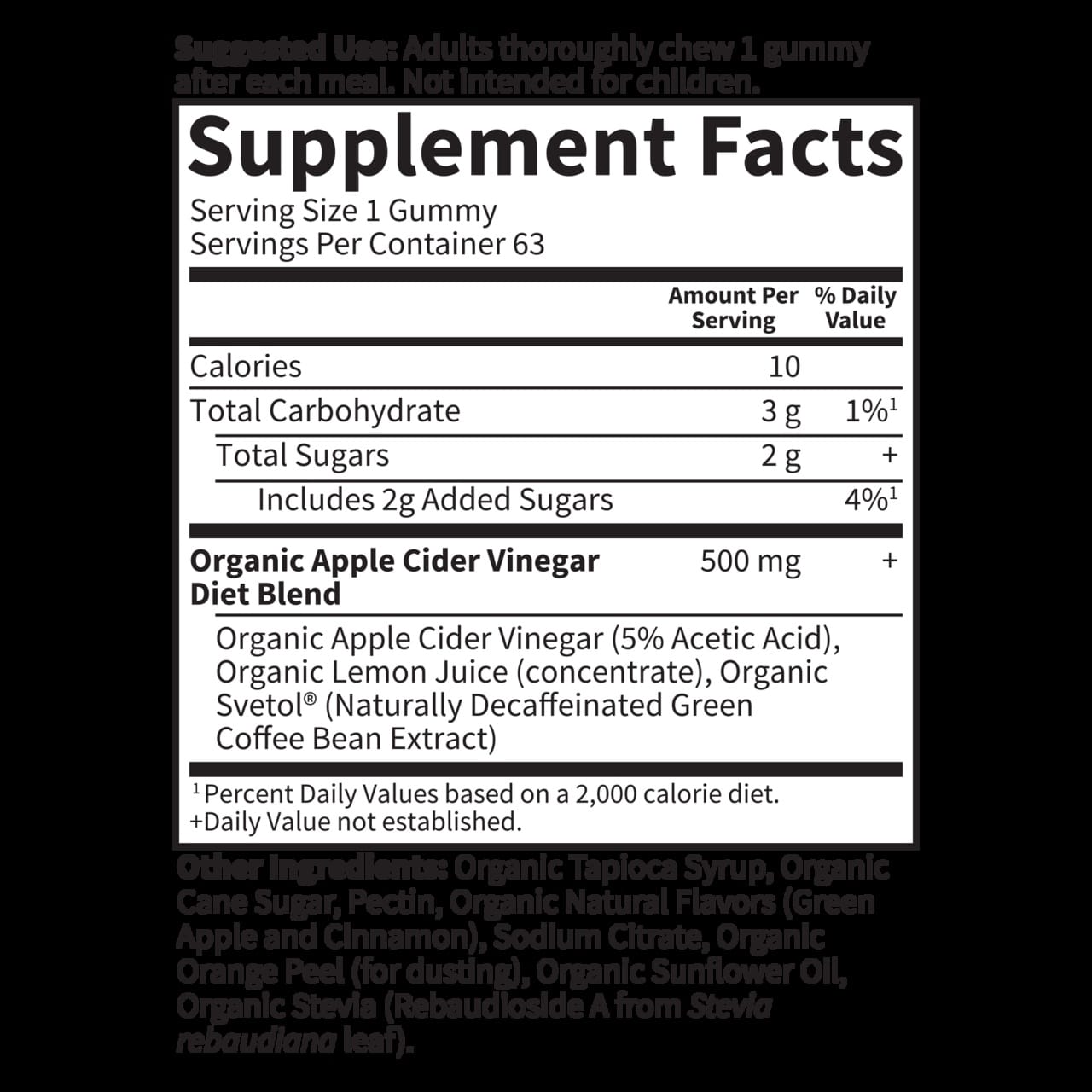 Mykind Organics Jablčný Ocot Diétní Gummies - 63 vegánskych gumičiek – Obrázok 2