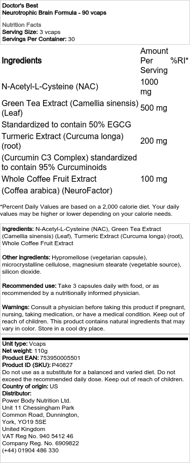 Neurotrofická mozgová formula - 90 kapsúl – Obrázok 2