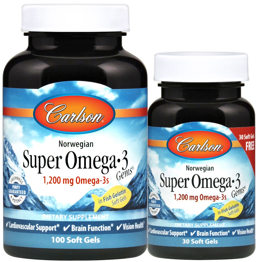 Nórske Super Omega-3 Gems, 1200 mg - 100 + 30 mäkkých kapsúl