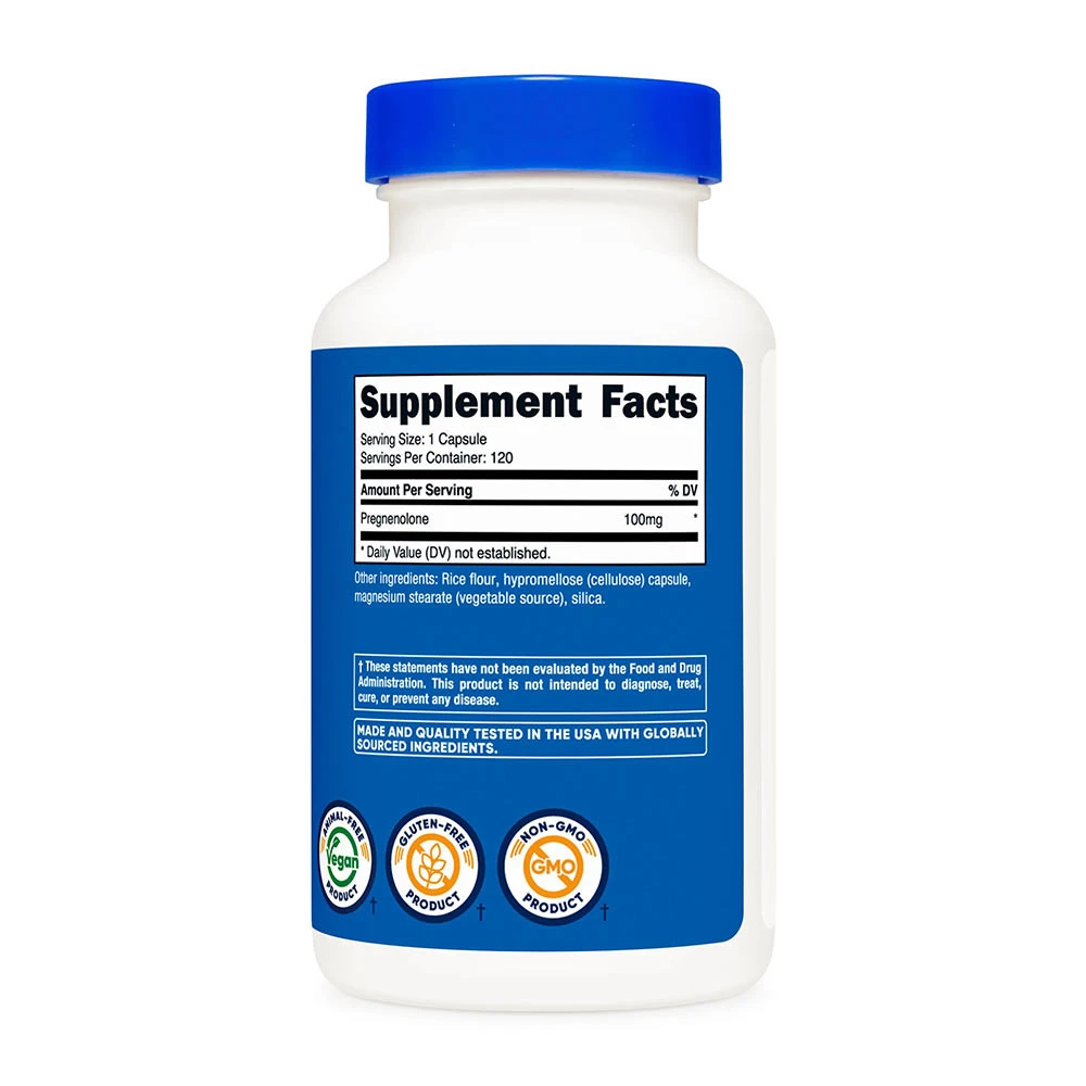Nutricost - Pregnenolón 100 mg (120 kapsúl) – Obrázok 2