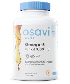 Omega-3 rybí olej, 1000 mg (s citrónovou príchuťou) - 120 mäkkých kapsúl