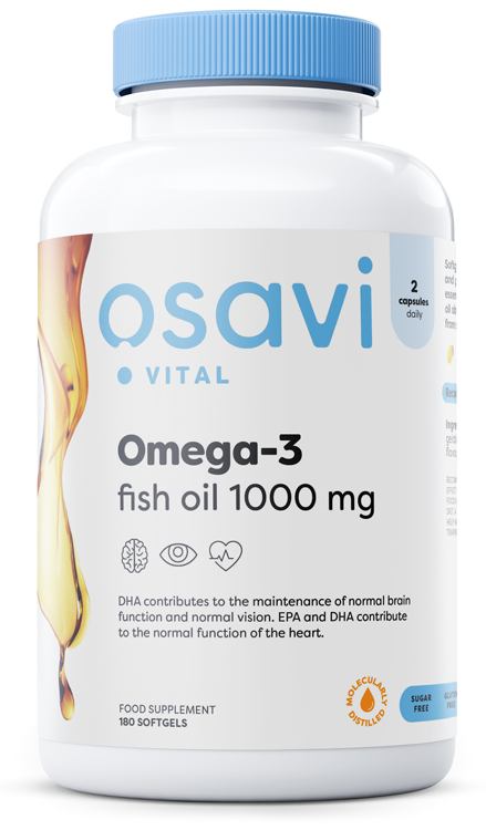 Omega-3 rybí olej, 1000 mg (s príchuťou citrónu) - 180 mäkkých kapsúl