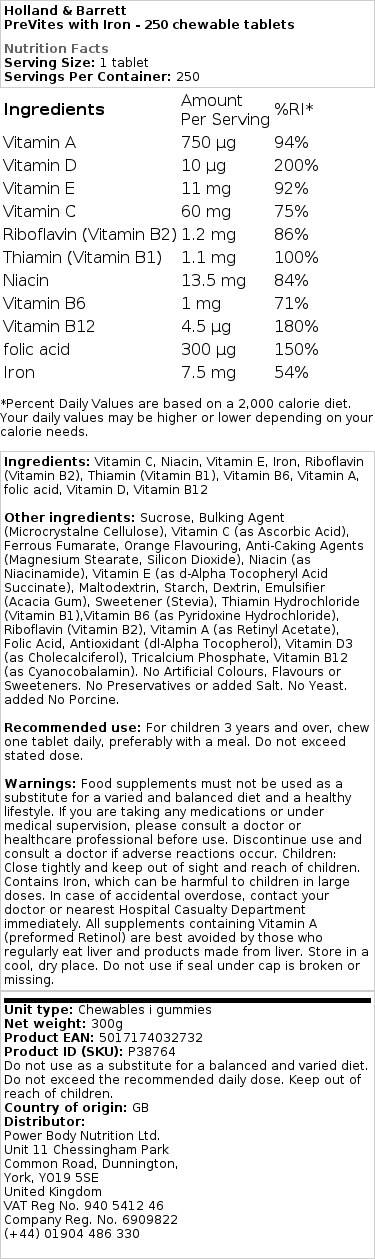 PreVites s železom - 250 žuvacích tabliet – Obrázok 2