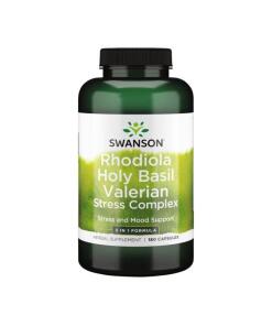 Rhodiola, Svätá bazalka, Valeriána - komplex proti stresu, 180 kapsúl