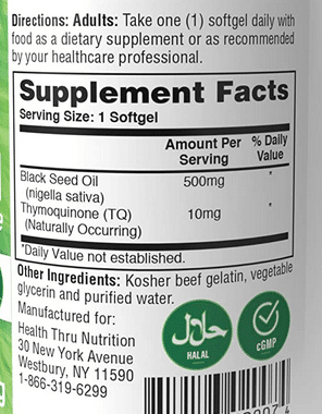 Čierny rasca olej, 500 mg - 360 mäkkých kapsúl – Obrázok 2