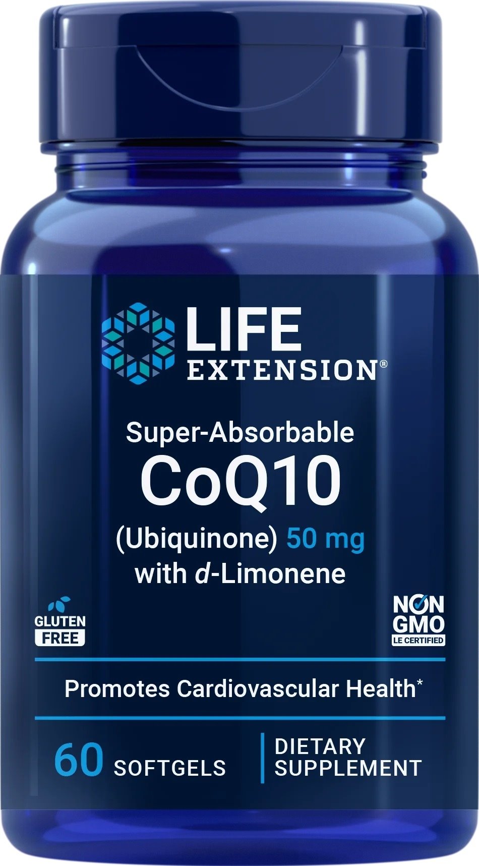 Superabsorpčný CoQ10 s d-limonénom, 50 mg - 60 mäkkých kapsúl