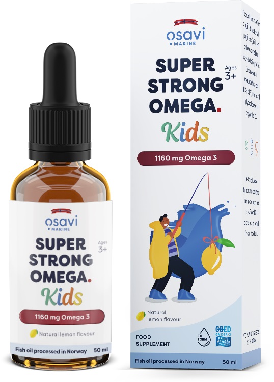 Super Silný Omega Kids, 1160mg Omega 3 (citrón) - 50 ml