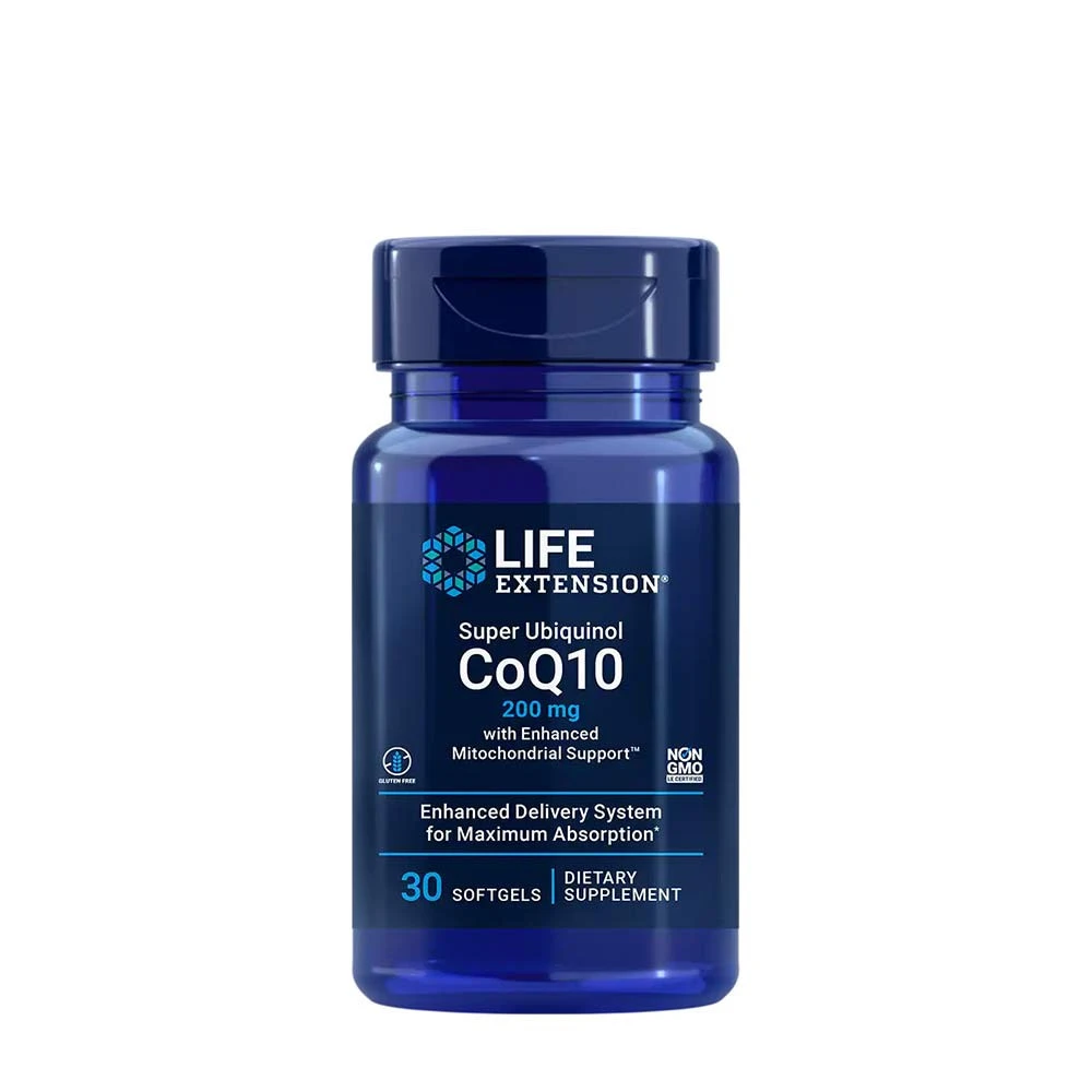 Super Ubiquinol CoQ10 s vylepšenou podporou mitochondrií, 200 mg - 30 mäkkých kapsúl