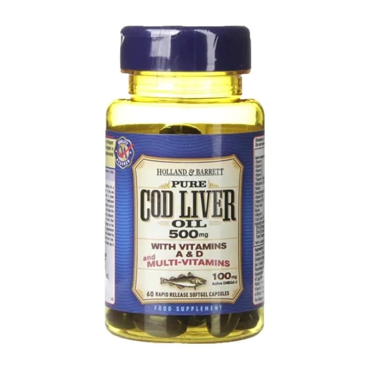 Tresčia pečeňová olej s multivitamínmi, 500 mg - 60 mäkkých kapsúl