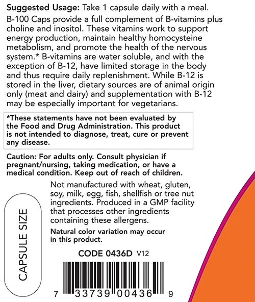 B-100 vitamín - 100 kapsúl – Obrázok 3