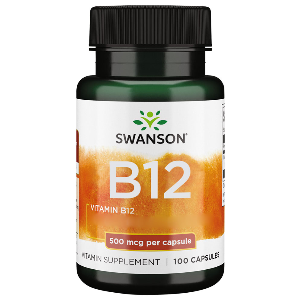 Vitamín B12, 500 mcg - 100 kapsúl – Obrázok 2