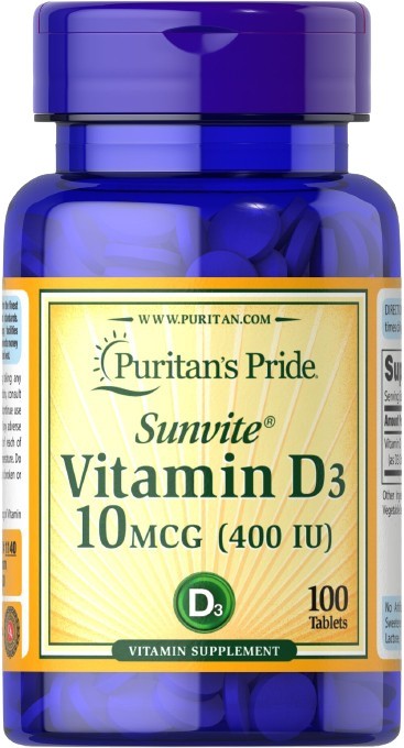 Vitamín D3, 400 IU - 100 tabliet