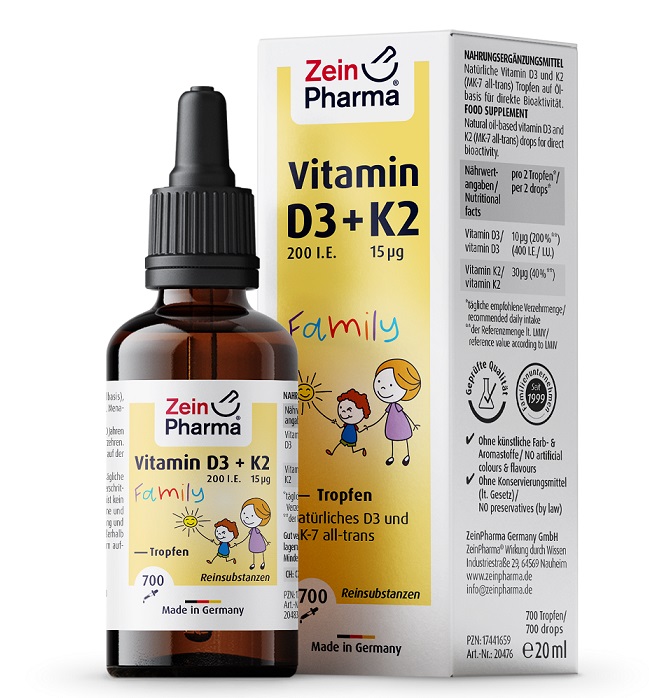 Vitamín D3 + K2 Rodinné kvapky - 20 ml