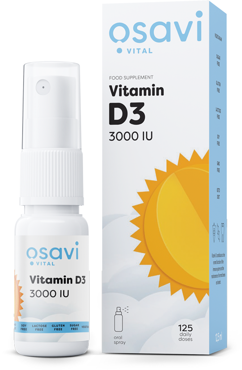 Vitamín D3 v spreji do úst, 3000 IU - 12,5 ml