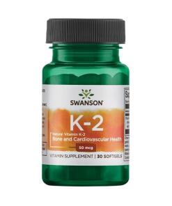 Vitamín K-2 - Prírodný, 50 mcg - 30 mäkkých kapsúl