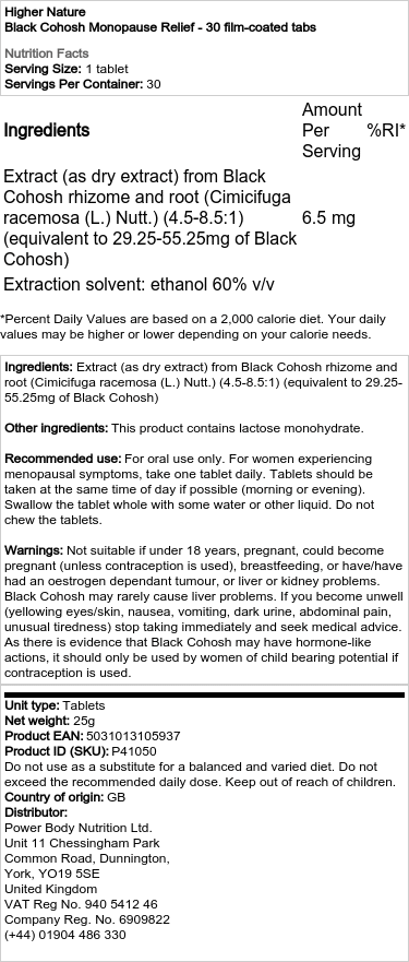 Čierny kohúšik na úľavu pri menopauze - 30 filmom obalených tabliet – Obrázok 2