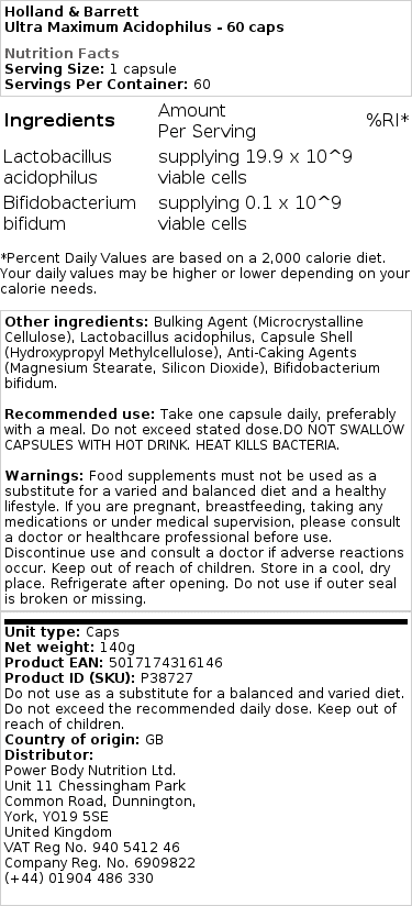Ultra maximum acidophilus - 60 kapsúl – Obrázok 2