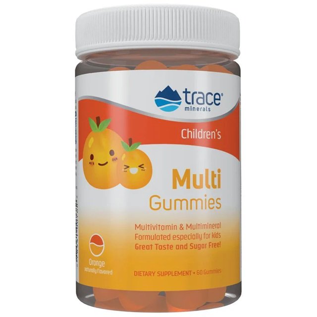 Trace Minerals - Detské multivitamínové gumové cukríky, pomaranč - 60 gumeniek