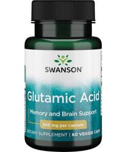Glutamínová kyselina, 500 mg - 60 rastlinných kapsúl