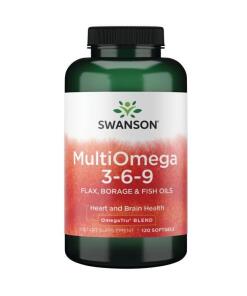 MultiOmega 3-6-9 - olej z ľanových semien, borage a rybí olej - 120 mäkkých kapsúl
