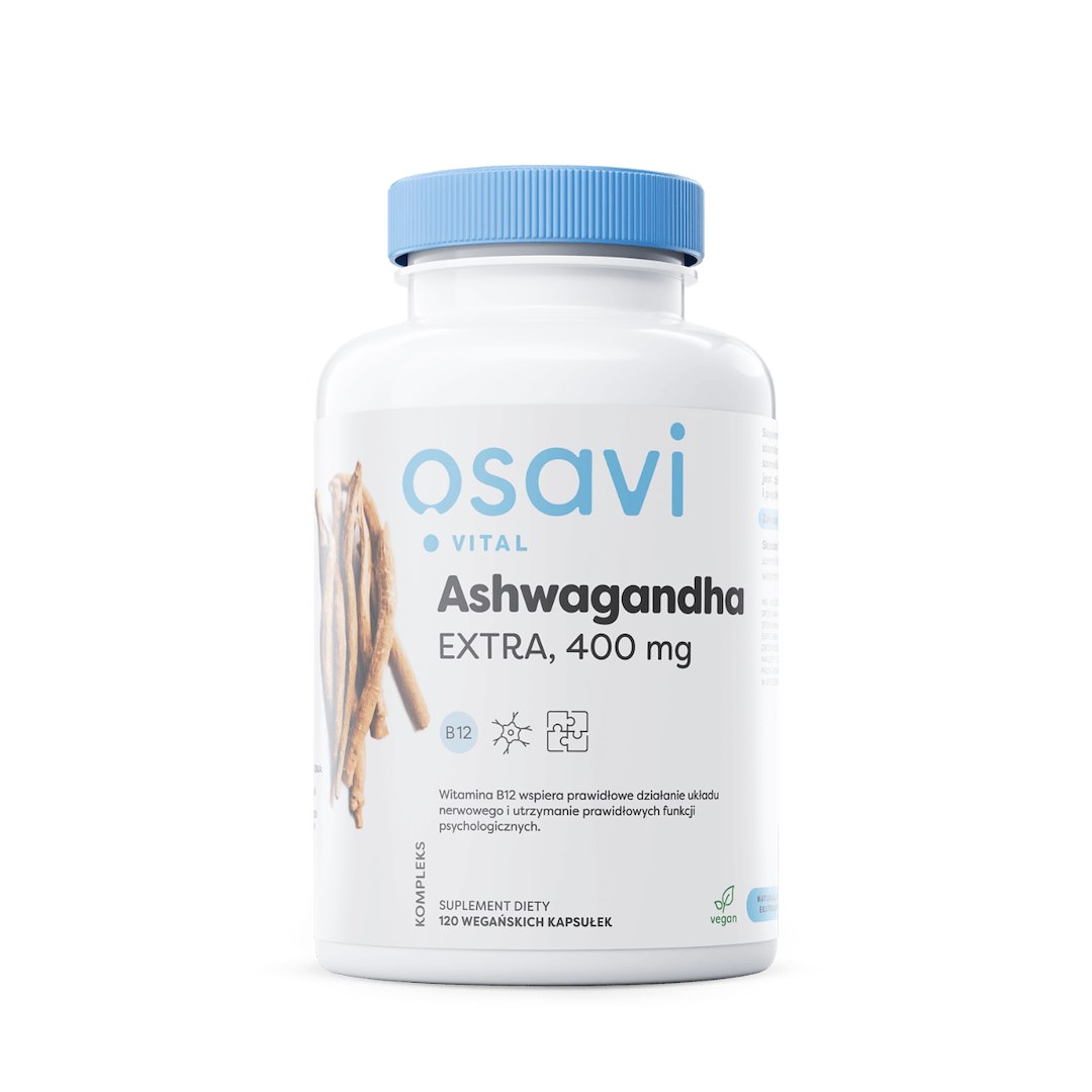 Osavi - OSAVI Ashwagandha EXTRA, 400 mg s vitamínom B12 (120 rastlinných kapsúl)