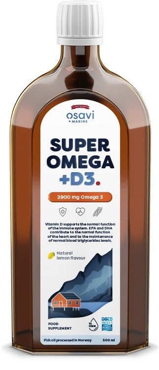Osavi - OSAVI Super Omega +D3, 2900 mg, príchuť prírodný citrón (500 ml)