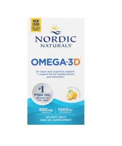 Omega-3D, 690 mg Citrón - 60 mäkkých kapsúl